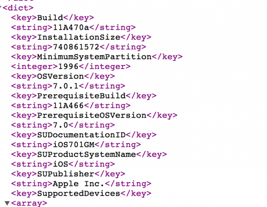 XML OTA iOS 7