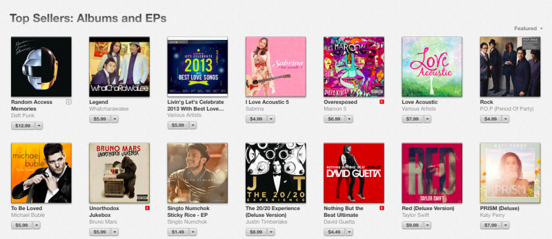 top-sell-music-album-on-itunes-thailand-2013
