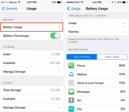 iOS 8 battery