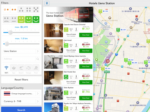 Filter ที่ละเอียดมากของ trivago