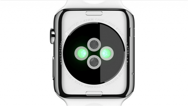 เซ็นเซอร์วัดชีพจรที่อยู่ด้านหลัง Apple Watch