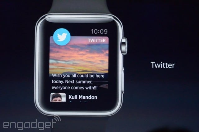 ตัวอย่างแอพ Twitter บน Apple Watch