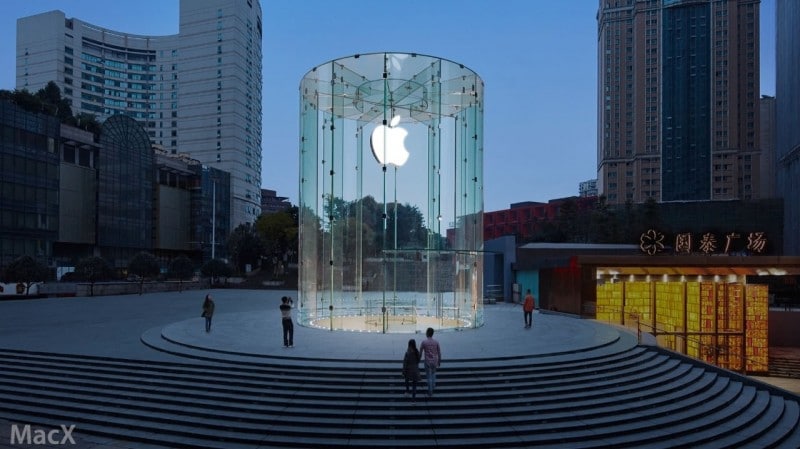 new-apple-store-in-chongqing-china-features-beautiful-glass-cylinder-design-photos