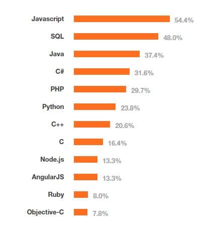 ผลสำรวจภาษาที่นักพัฒนาใช้มากที่สุด