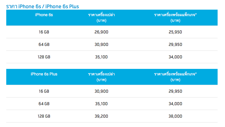 iphone 6s price dtac