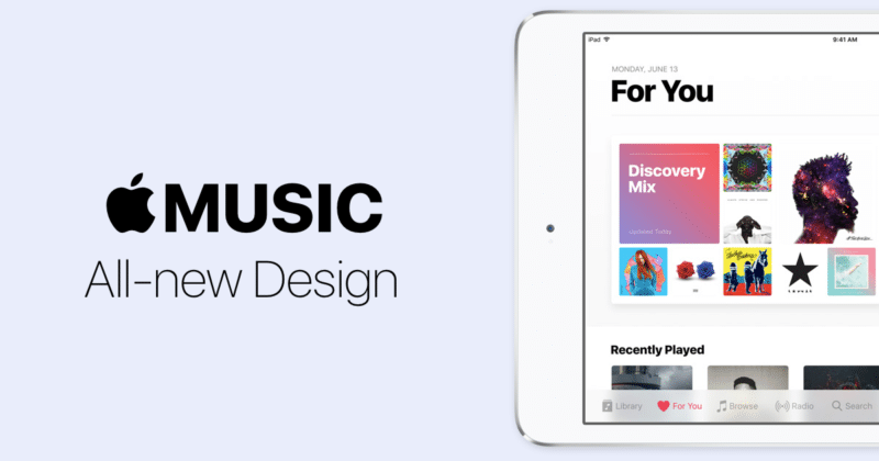 apple music all new design