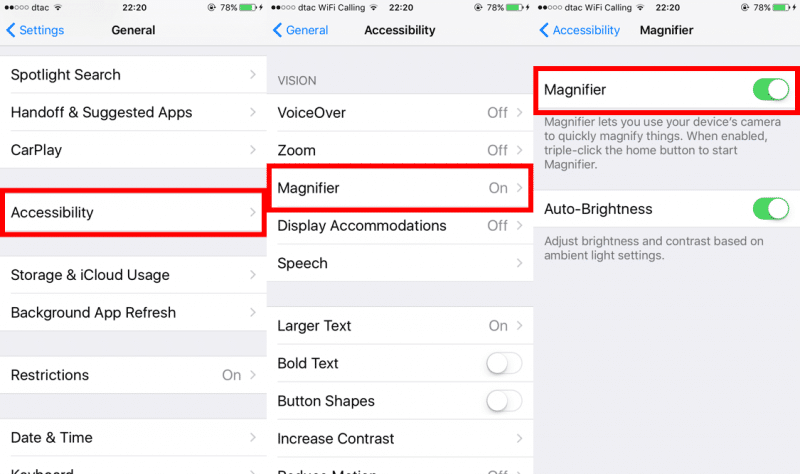tips magnifier ios 10-1