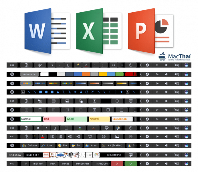 touch bar microsoft office