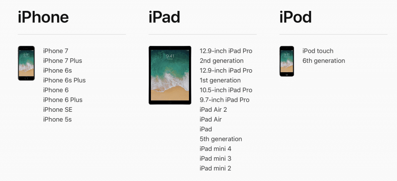 ios 11 iphone ipad ipod
