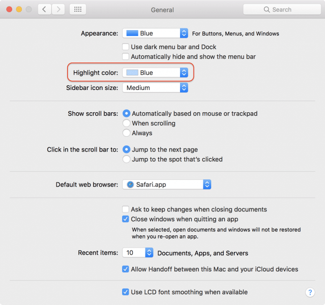 how to change highlight color on macos-3