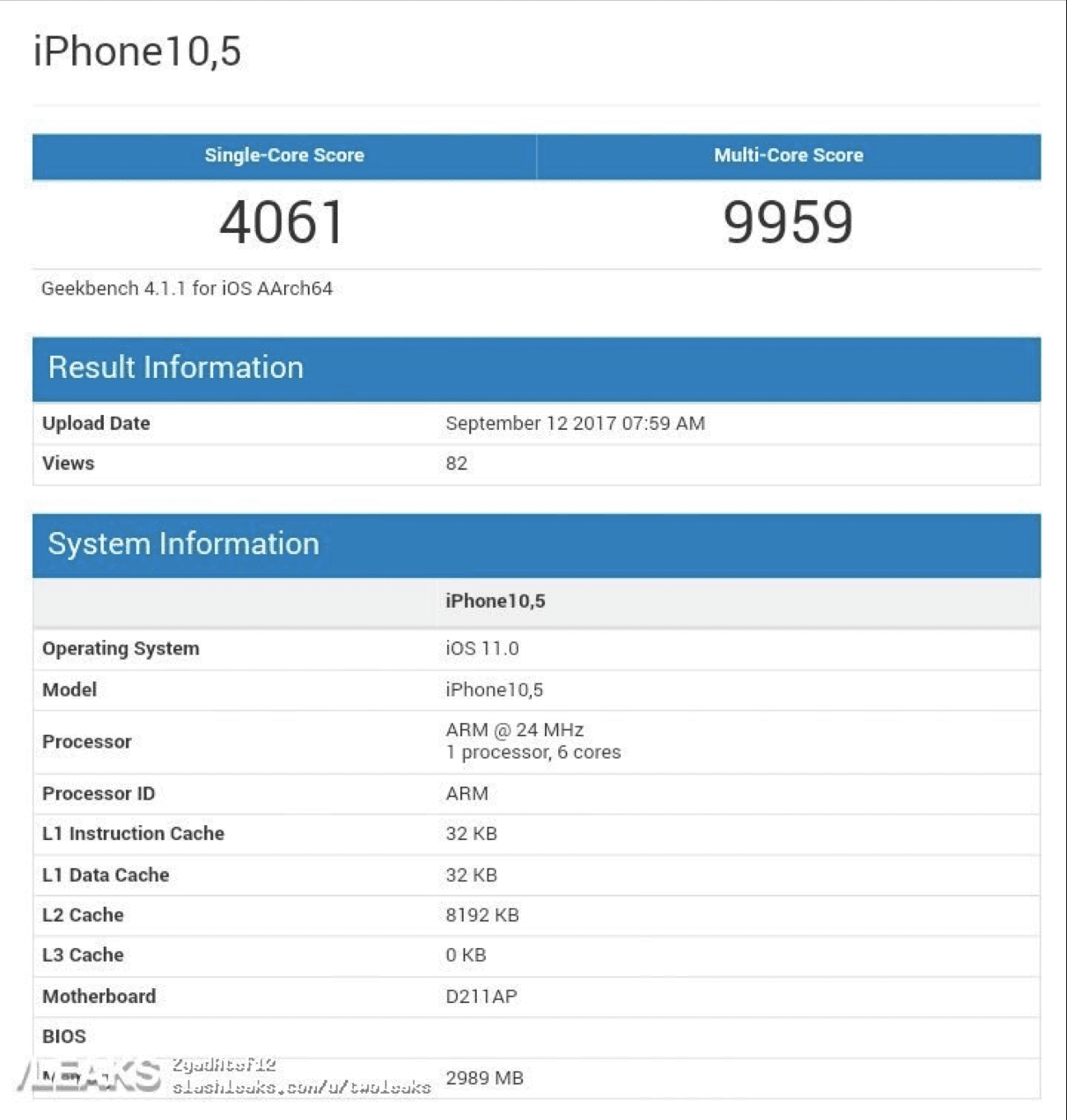 geekbench iphone x