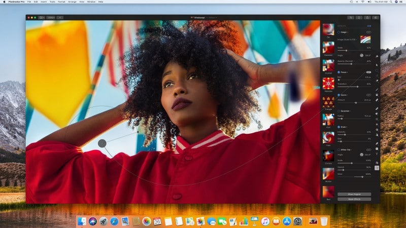 ภาพหน้าจอตัวอย่างของ Pixelmator Pro
