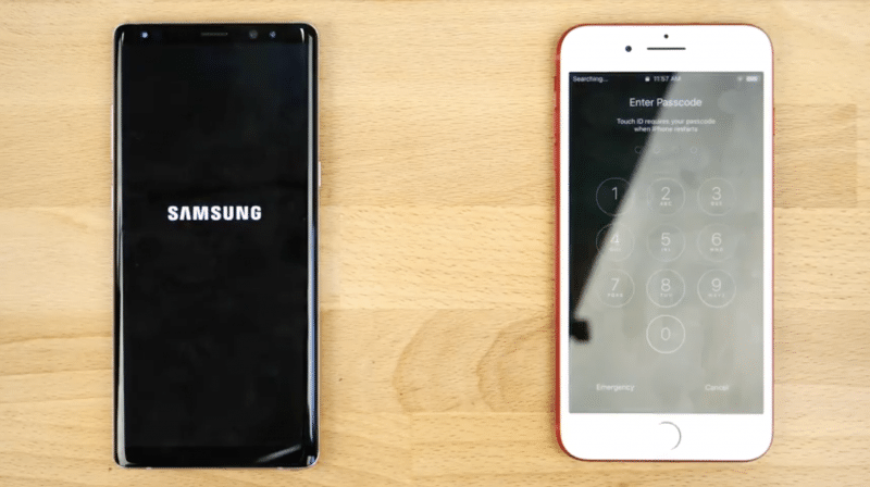 speed test samsung galaxy note 8 iphone 7 plus 2