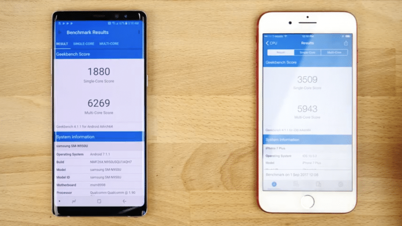 speed test samsung galaxy note 8 iphone 7 plus 4