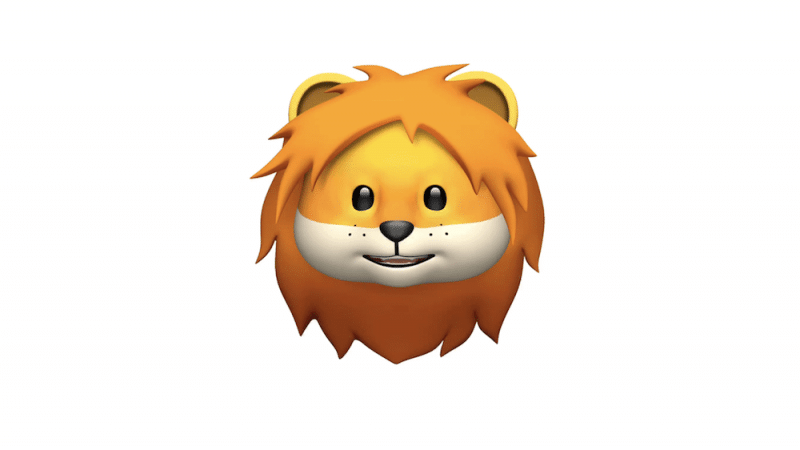 Animoji รูปสิงโตใน iOS 11.3 ภาพจาก Apple Newsroom