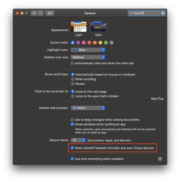 allow-handoff-on-mac