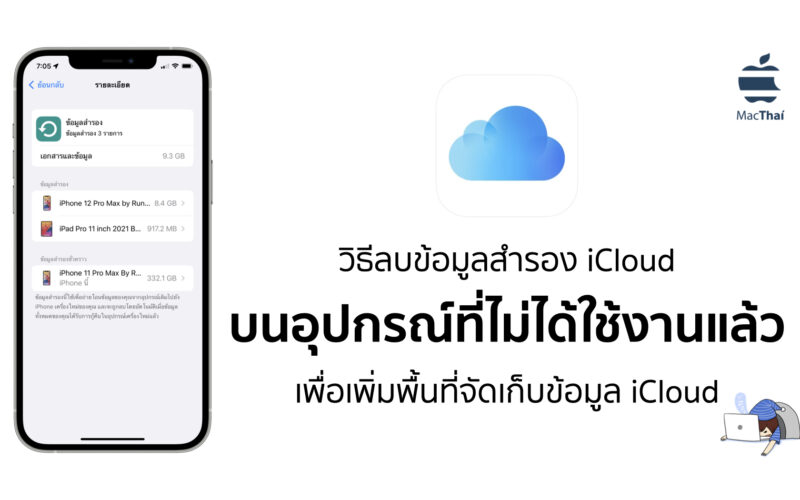 Tips: วิธีลบข้อมูลสำรอง iCloud บนอุปกรณ์ที่ไม่ได้ใช้งานแล้ว เพื่อเพิ่มพื้นที่จัดเก็บข้อมูล iCloud